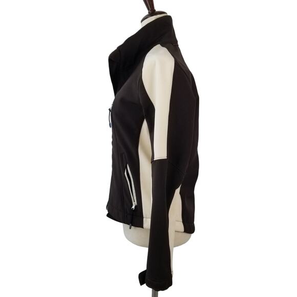 Denali Brown Cream Zip Front Soft Shell Jacket Coat Fleece Liner S - Picture 3 of 5